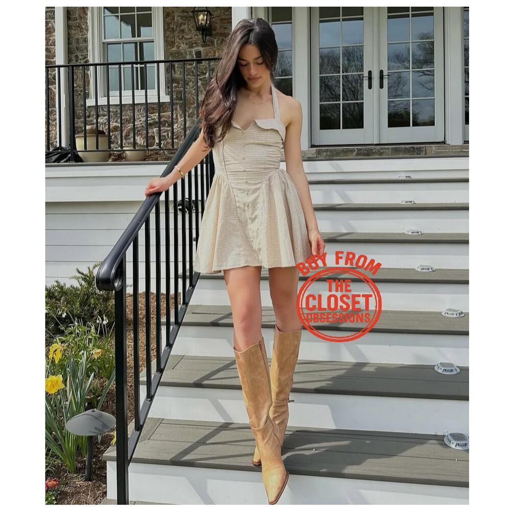 ZARA Textured Halter Mini Dress Blogger Fave Brown M & L NWT - Picture 13 of 16